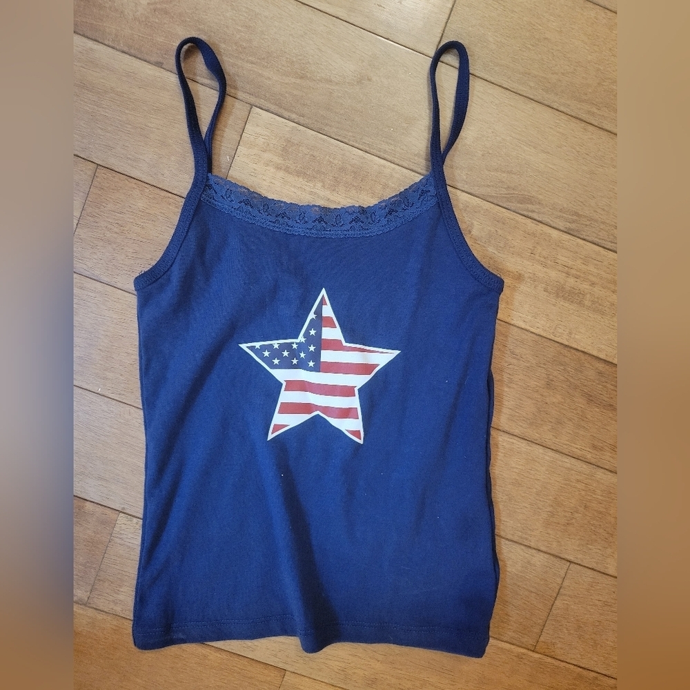 Modern Lux Navy Camisole with Star Design - Picture 2 of 4